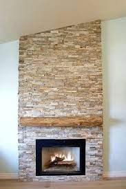 Dry Stacked Stone Fireplace With Raw