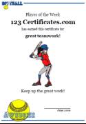 Free Printable Softball Certificates And Softball Awards