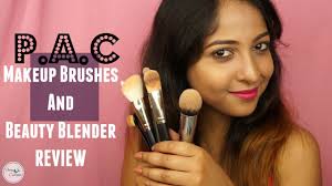 pac makeup brushes and beauty blender