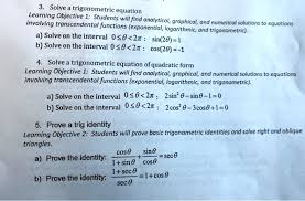 Solve Trigonometric Equations Learning