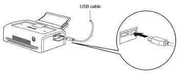 Подключение USB-кабеля к принтеру