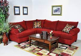 red fabric contemporary sectional sofa