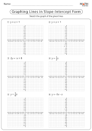 Graphing Linear Equations Worksheets