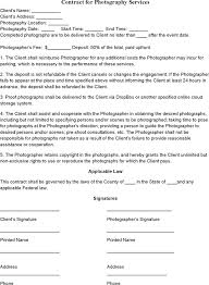 For Photographers Contracts Wedding Photo Contract Template Simple