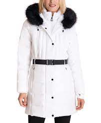 Faux Fur Trim Hooded Puffer Coat