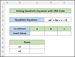 Solve Quadratic Equation In Excel Vba