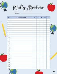 attendance sheets 52 free printables