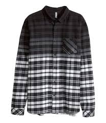 Black and white flannel men. H M Flannel Shirt In Black For Men Lyst