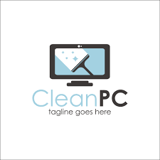 clean pc logo design template with