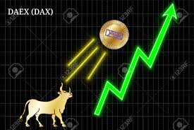 Gold Bull Throwing Up Daex Dax Cryptocurrency Golden Coin