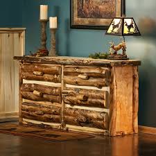 Six Drawer Beaver Creek Aspen Log Dresser