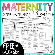 maternity leave planning and editable