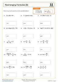 Rearranging Equations Worksheets