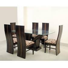 Space chrome and black glass extending dining table with 6 celeste black leather chairs. 6 Seater Glass Dining Table Set At Rs 36500 Set Topsia Kolkata Id 17467905762