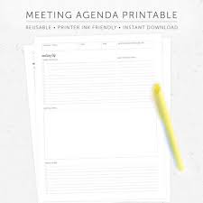 Meeting Agenda Template Printable Meeting Notes Meeting Planner Meeting Notes Template Printable Planner Pages Meeting Notebook
