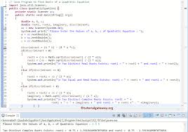 Java Program To Find Roots Of A