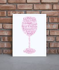 Personalised Wine Glass Word Art
