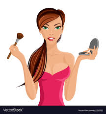 woman applying makeup royalty free