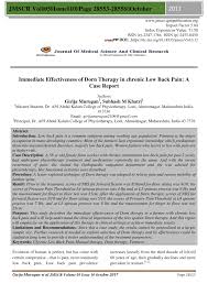 Pdf Immediate Effectiveness Of Dorn Therapy In Chronic Low