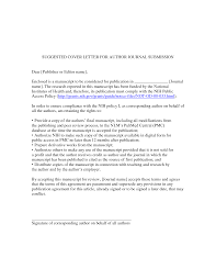 Sample Cover Letter For Journal Article Submission     cover letter     