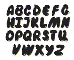 black vector latin alphabet