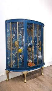 Blue And Gold China Display Cabinet