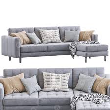 sofa ikea landskrona gray 3d model