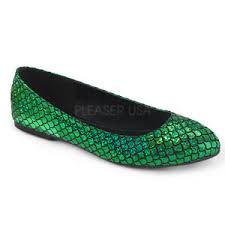 Details About Green Shimmery Mermaid Tail Ariel Costume Ballet Slippers Shoes Womans 7 8 9 10