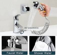 How to clean a pull down kitchen faucet spray head. Buy Faucet Sprayer Hose Rinser Attachment Handheld Shower Heads Faucet Extension W 6 5ft Hose Faucet Diverter Value Adapter For Hair Pet Washing Baby Bath Update Bathroom Bathtub Utility Kitchen Online In