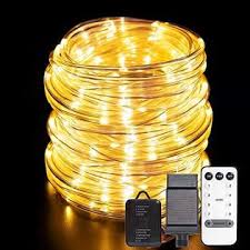 Anjaylia 66ft 200 Led Rope Lights Outdoor Waterproof String Lights Plug In With Remote Control Dimmable Twinkle Fairy Lights