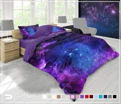 Purple Nebula Bedding Set Galaxy