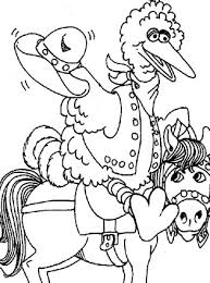 85 sesame street coloring pages. Sesame Street Coloring Page Big Bird On Horse All Kids Network