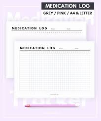 Medication Log Medication Tracker Tracker Printable Medicine