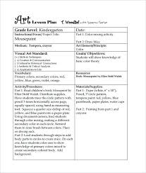 Basic Lesson Plan Template Art Lesson Plan Template 3 Free Word