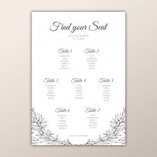 Hand Drawn Seating Chart Design For A Wedding Party Vector