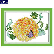 Us 7 94 48 Off Nkf Butterflies Love Flowers Needlework Embroidery Designs Handcraft Christmas Cross Stitch Patterns Charts For Home Decoration In