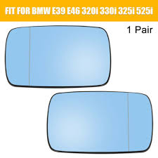 Pair Side Mirror Glass For Bmw E39 E46