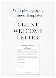 Image Of Photography Client Welcome Letter Template