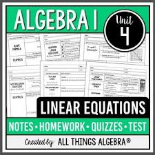 Linear Equations Algebra 1 Curriculum