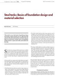 steel tanks basics of foundation