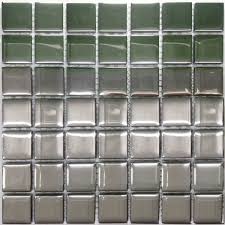 silver metallic glass mosaic tiles