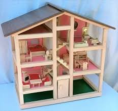 Wooden Doll House Home With Accessories
