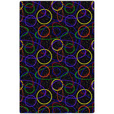 looped fluorescent rectangular area rug