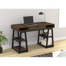 Willow 48 inch desk in dalia and black. Walnut Finish 48 Inch Writing Desk Overstock 26280553