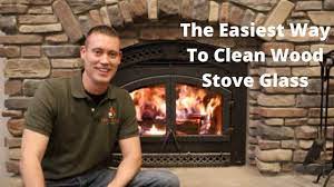 clean wood stove glass