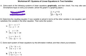 Systems Of Linear Equations