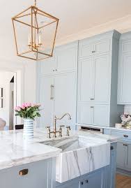 The countertops are carrara marble. 30 Gorgeous Blue Kitchen Decor Ideas Digsdigs