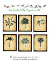 Chart Art Mermaid Art Palm Trees Postcards Notecards