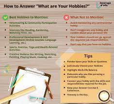what are your hobbies best interview