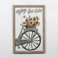 sunflower in bicycle wall decor best